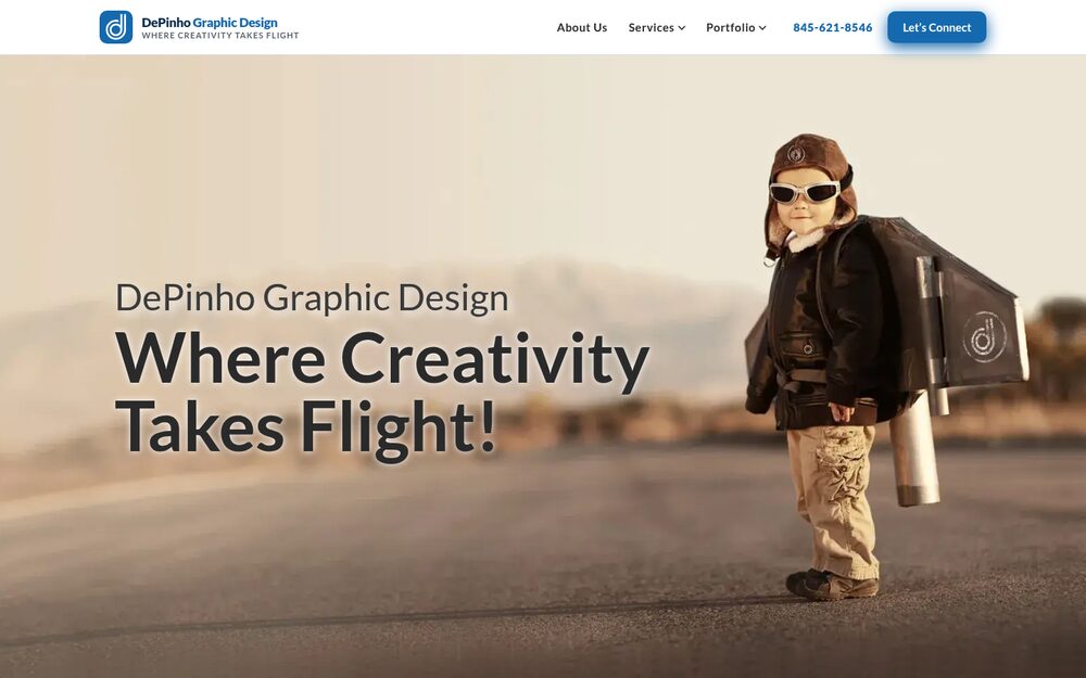 DePinho Graphic Design website homepage